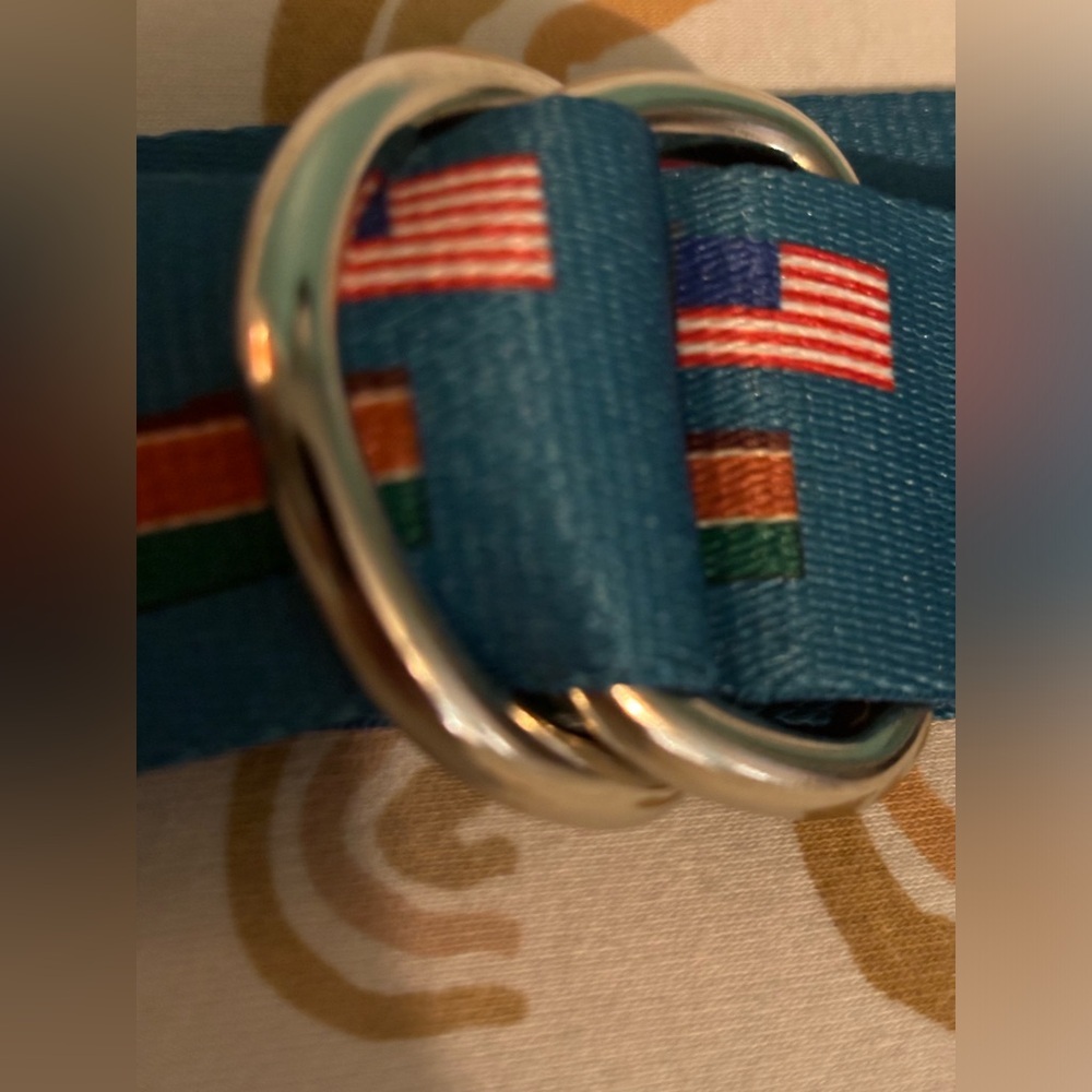 Wingo Mens Newport Belt D Ring 48" Strap Flag Chris craft Boat Nautical Sz Large - Picture 3 of 5